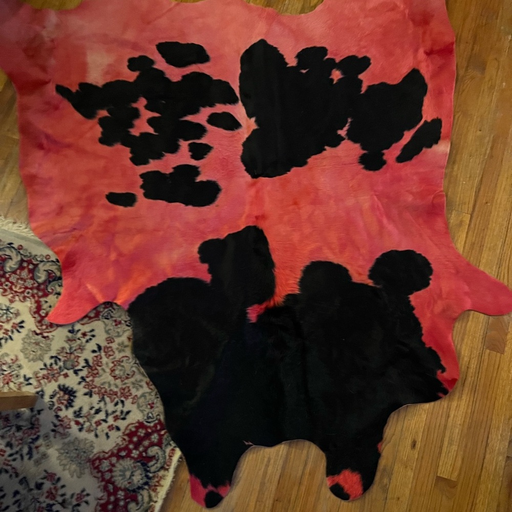 Real cowhide area rug
